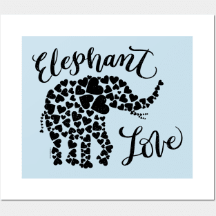 Elephant Love Graphic Hearts Design Posters and Art